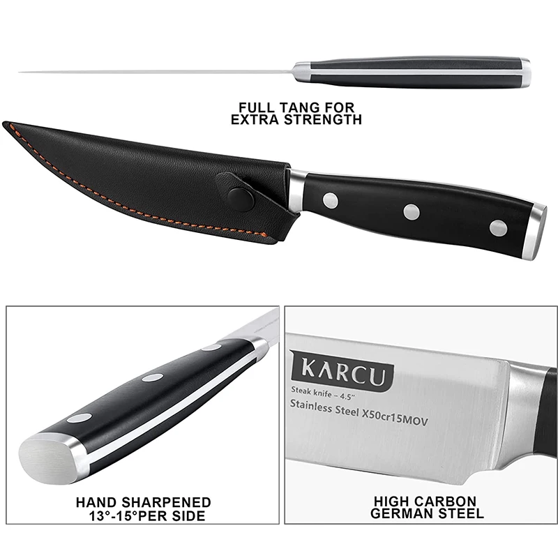 Набор ножей для стейка JUMBO с кожаным чехлом 4 шт. поварские ножи хлеба кухонный нож