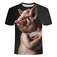 2021 new mens and womens clothing 3d animal pig t shirt people cool 3d style pattern 3dt shirt summer trend short sleeve