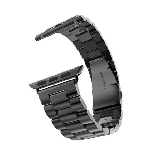 black Ремешок из нержавеющей стали для apple watch, 42 мм, 38 мм, 44 мм, 40 мм, металлическая пряжка-бабочка, ремешок для часов iwatch, браслет 5/4/3/2/1 - Цвет ремешка: black