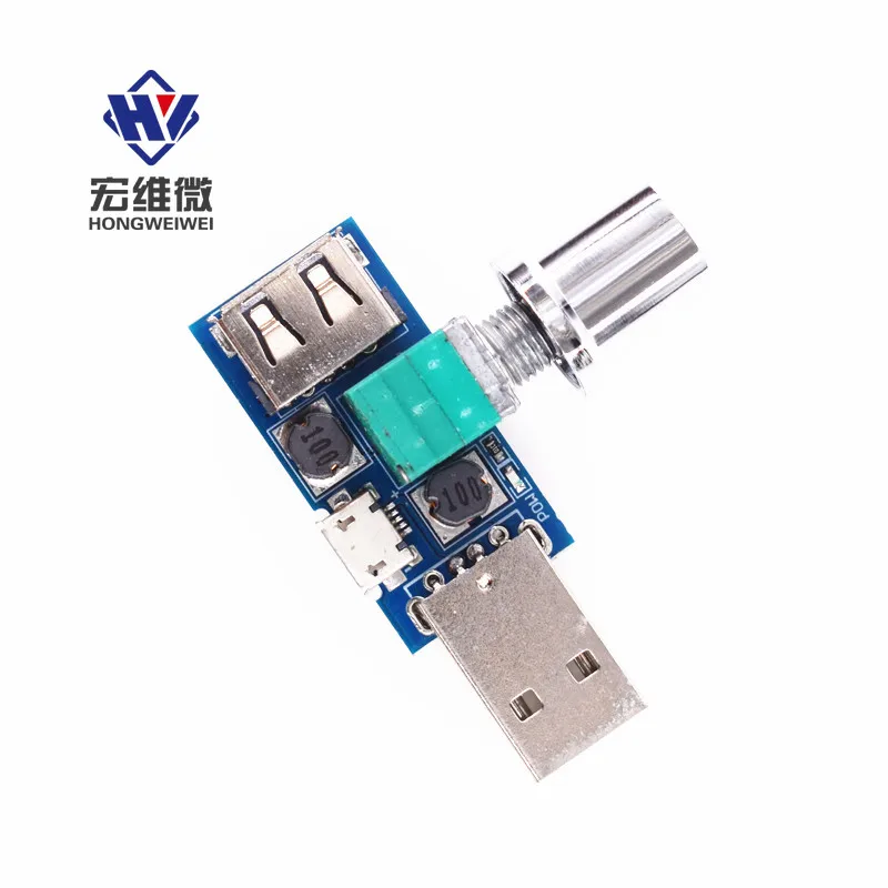 

2pcs DC 5V Micro USB Fan Adjustable Wind Speed Controller Air Volume Regulator Cooling Mute Multi Noise Reduction Switch Module