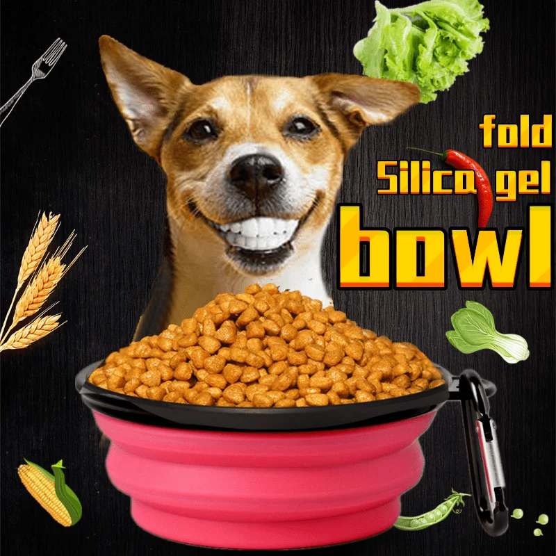 1 шт. силикагель ПЭТ миска для кота собаки складные силиконовые миски Карамельный