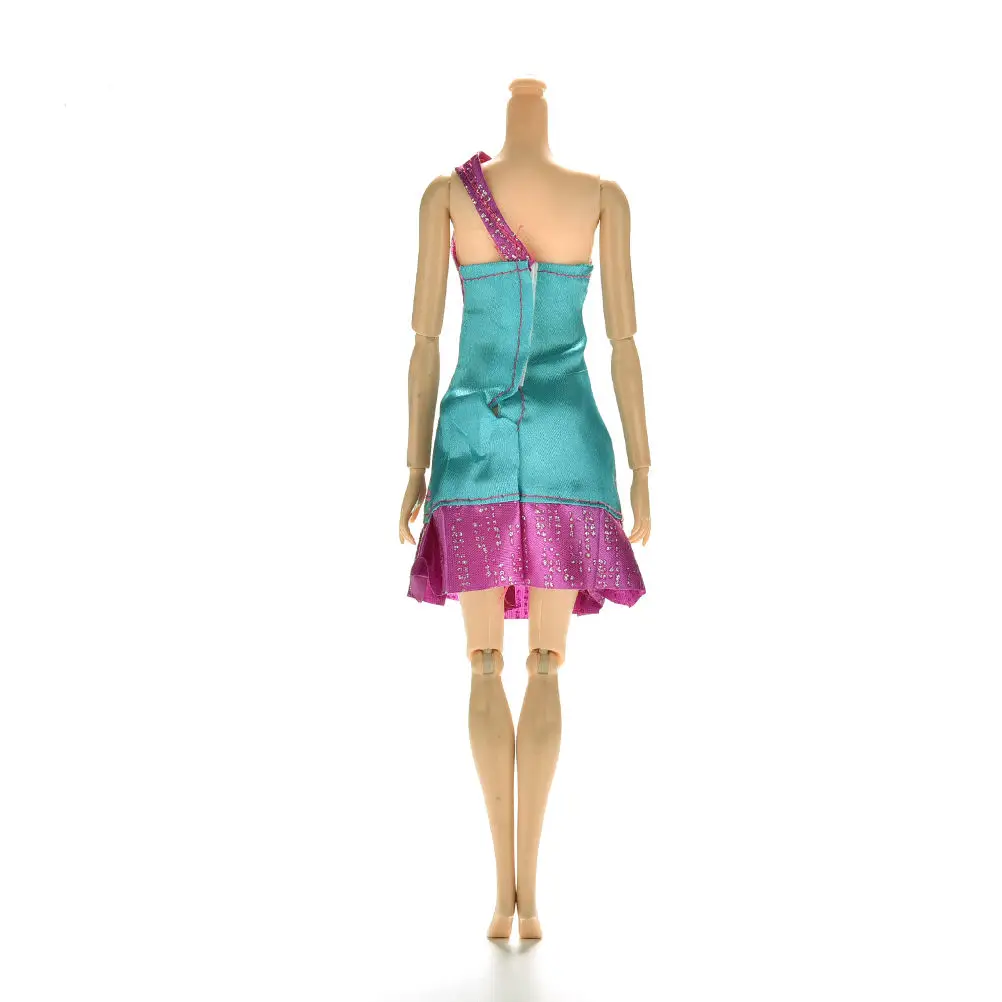 

1 Pcs fashion Handmade Flower Printing Dress for Barbie Clothing Kids Girls Toy