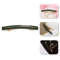 hot sale rectangle hair clips adorned with one line of crystals french acetate hair barrette clip