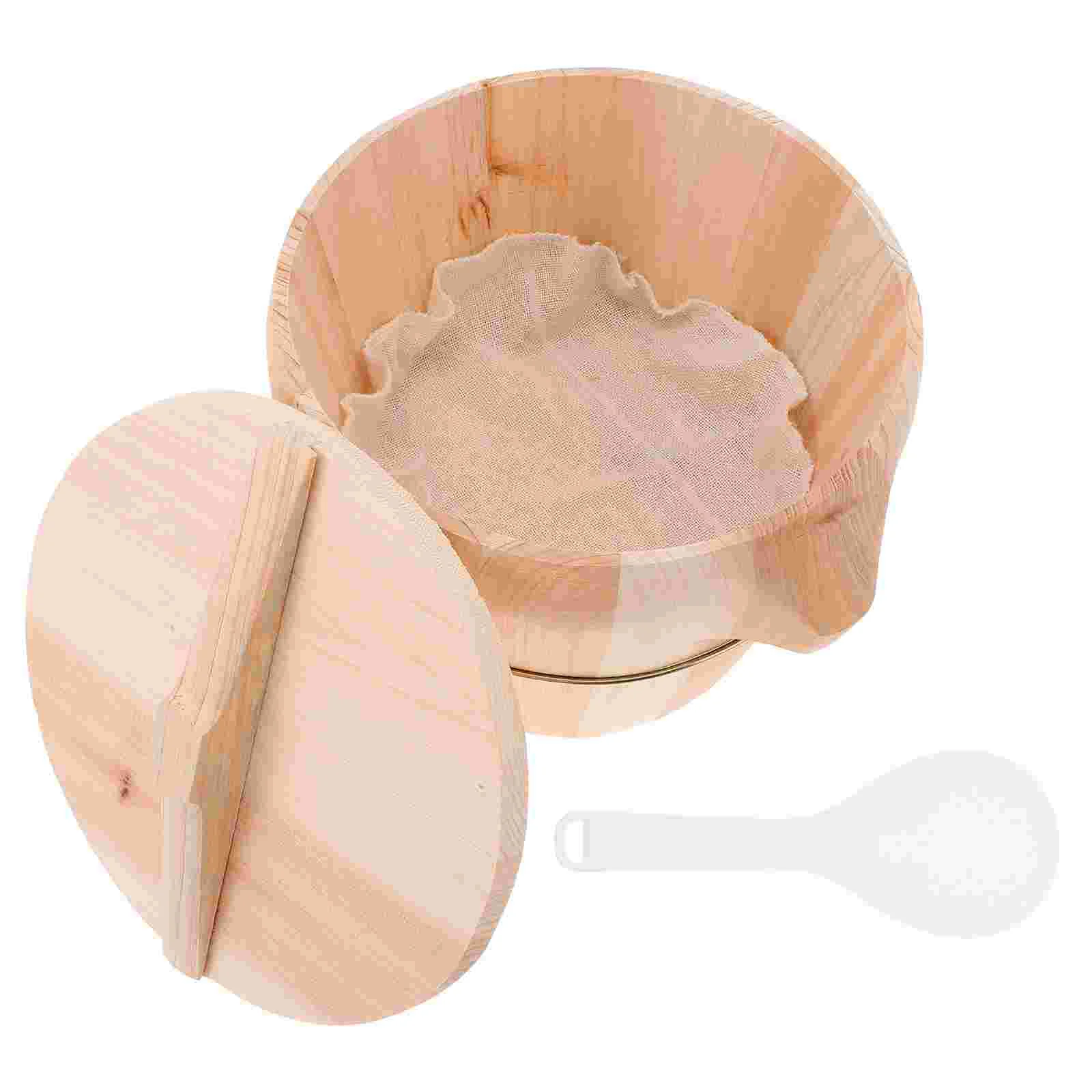 

1Set Creative Steamed Rice Bucket Wooden Durable Rice Cooker Kitchen Gadget