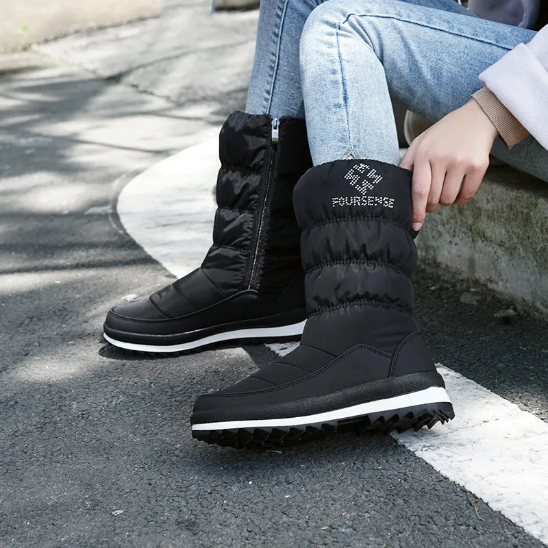 FEDONAS/теплые удобные женские зимние сапоги на плоской платформе Новинка Женские