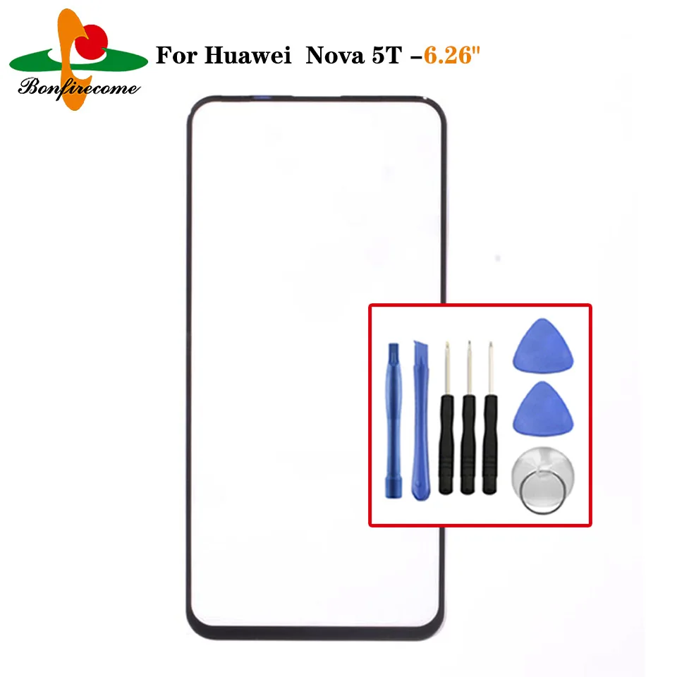 

Внешний экран для Huawei Nova 5T YAL-L21 Передняя Сенсорная панель ЖК-дисплей внешний экран Стеклянная Крышка Замена объектива