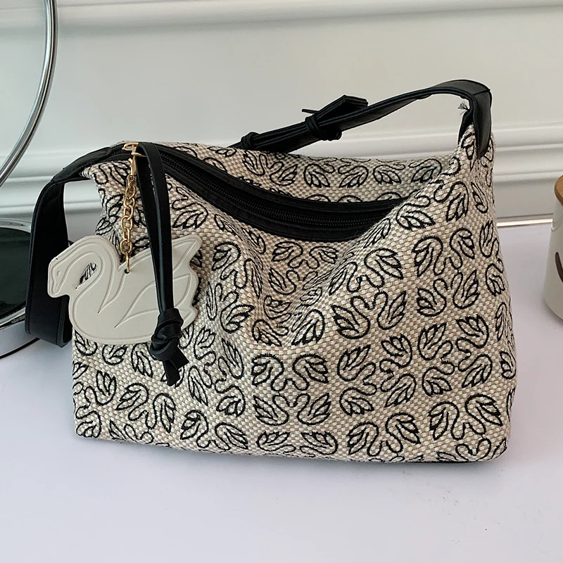 

Simple Small Weaving Women's Bag 2021 Casual Portable Shoulder Bags Female Pure Color Retro Handbags High Quality Tote Bag Sac
