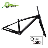 yaoflying carbon frame 26 mtb frame with fork for children kids 14 inch bb92 disc rotor size 160mm mountain bicycle frameset