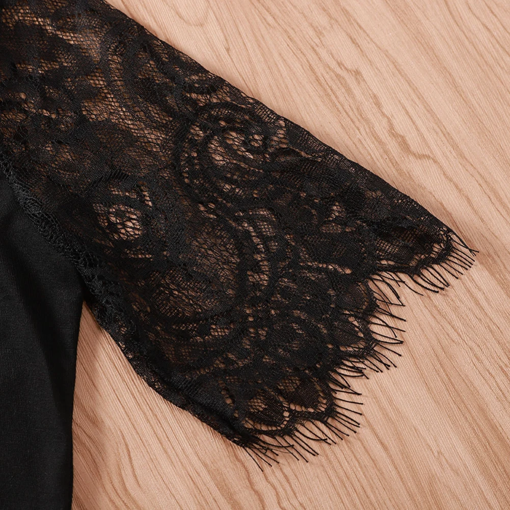 Сексуальная Женская кружевная свободная футболка с коротким рукавом и v-образным