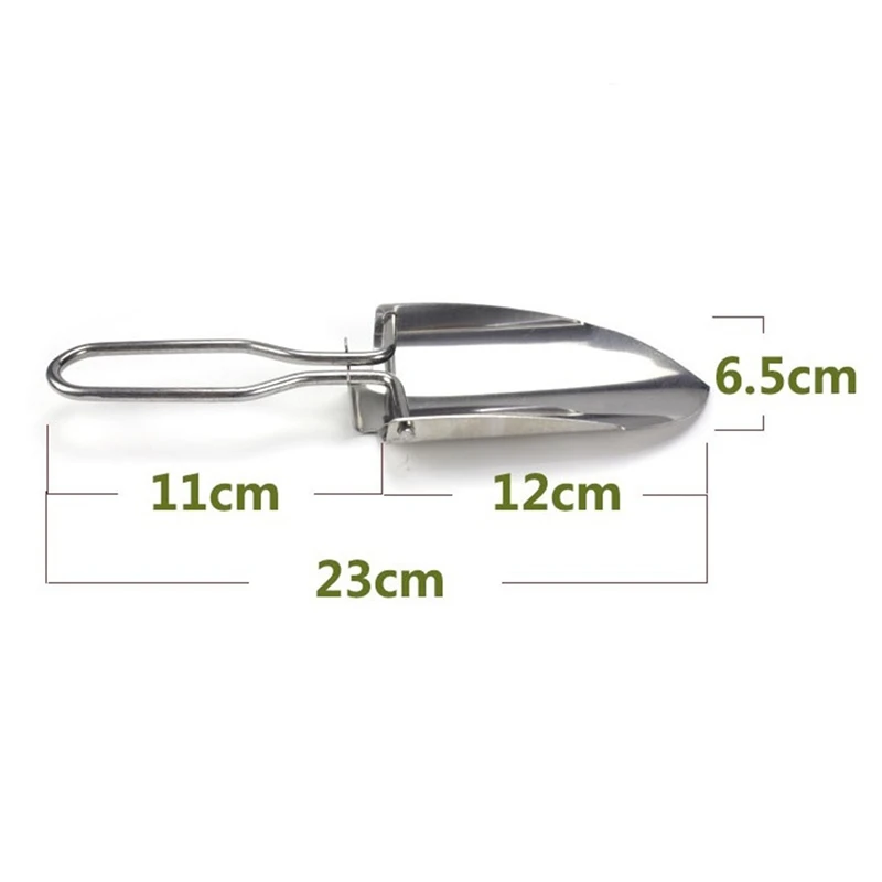 

Mini Folding Shovel Lightweight Stainless Steel Garden Tool Shovel for Camping Hiking Silver with Storage Bag