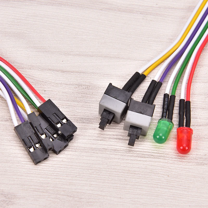 

ATX компьютерный кабель питания материнской платы, 68 см, 2 переключателя вкл/выкл/Сброс с светодиодный светильник кой
