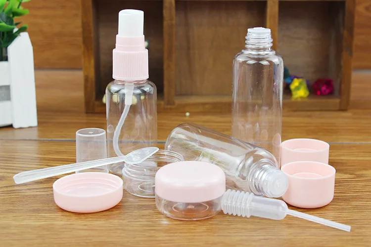 

Дорожный мини Косметический Горшок для макияжа, 7 шт./компл., пластиковые прозрачные пустые бутылочки для крема для лица, дорожные аксессуар...