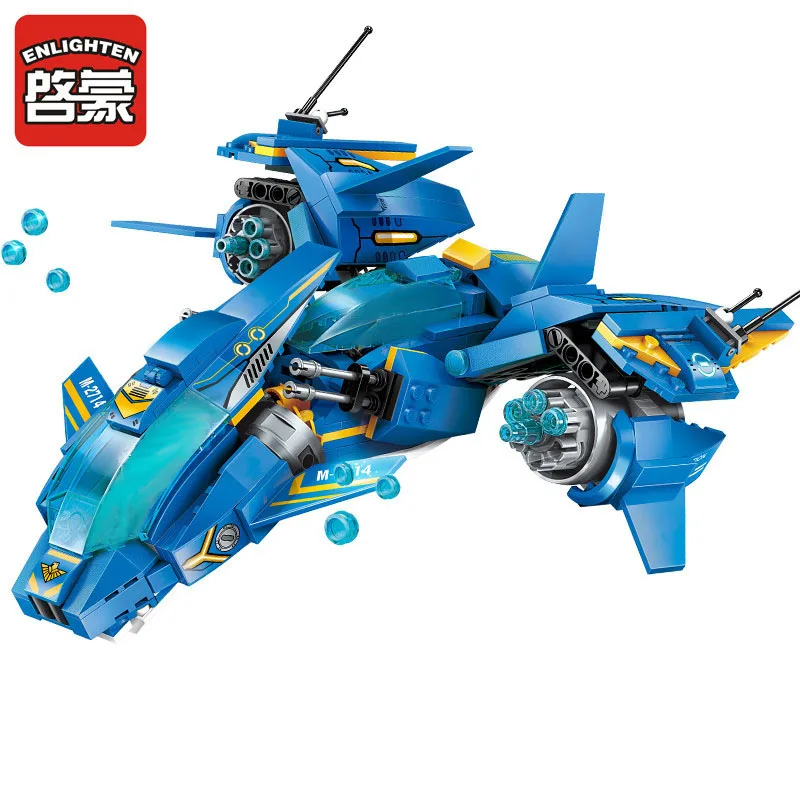 Развивающий строительный блок High Tech Era Air Боевой истребитель 3 фигурки 406 шт.