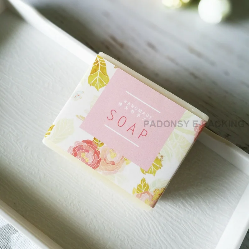 Элегантная упаковка для мыла с принтом розы упаковочная бумага ручной работы