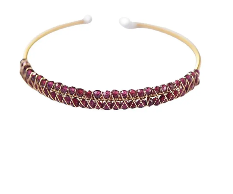 

Natural Garnet Small Fresh 14k Gold Color Preservation Handmade Bracelet