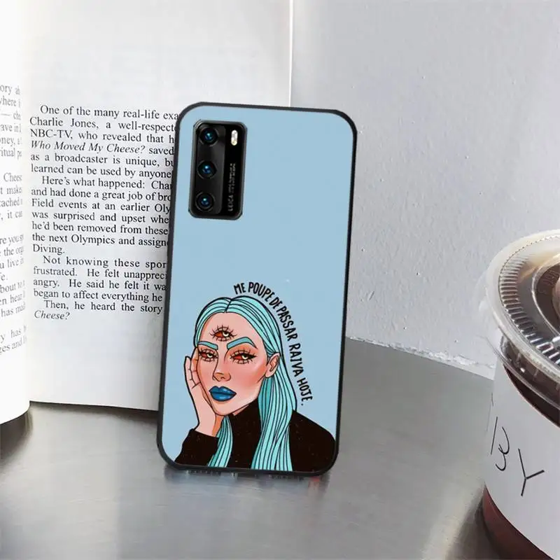 

Aesthetic Devil Woman smoke eyes Phone Cases for huawei P40 pro lite P8 P9 P10 P20 P30 psmart 2019 2017 2018