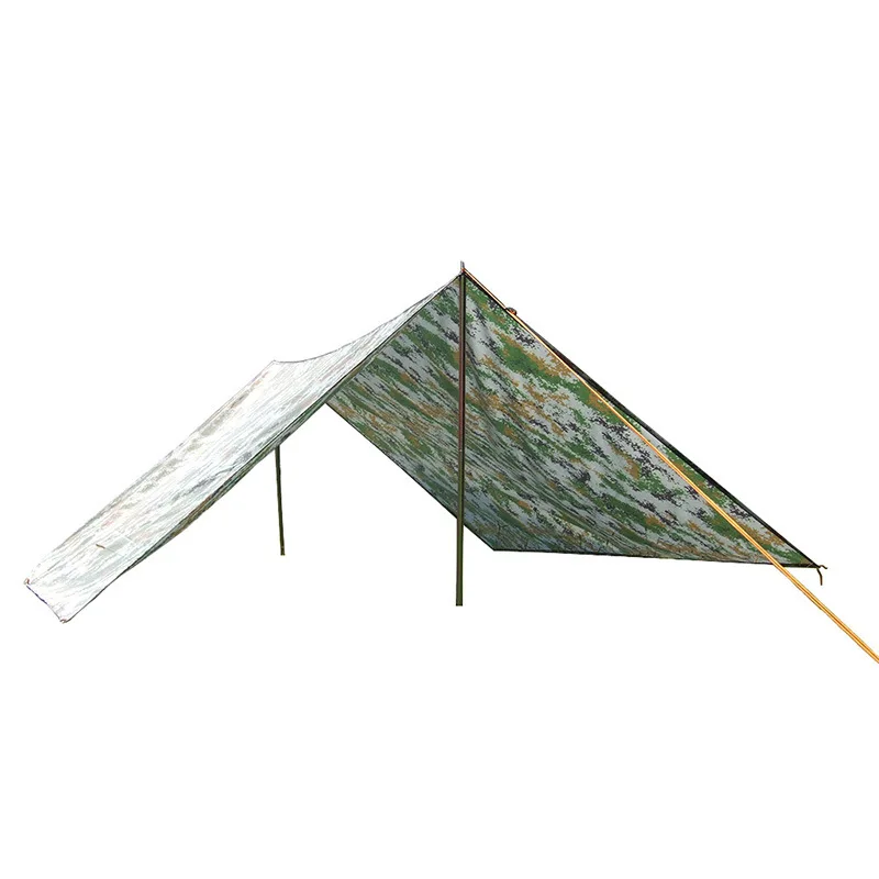Wear Resistant Oxford Camouflage Beach Tent Ground Cloth Windproof Rain Sunshade Sky Screen Barbecue Waterproof Mat 3X3M Tarp