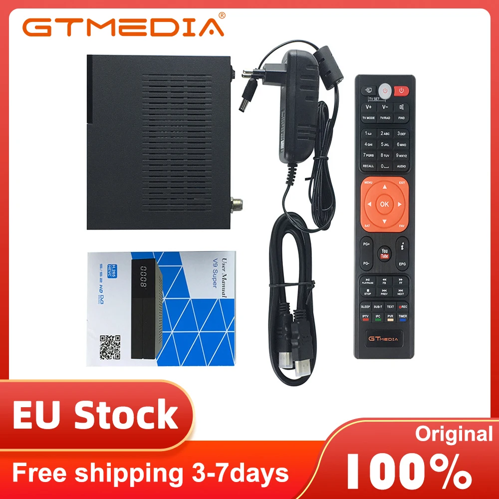 GTMedia V9 премьер цифра спутниковый телевизионный ресивер PowerVu Bisskey H.265 Bult 2 4G Wi Fi DVB S2
