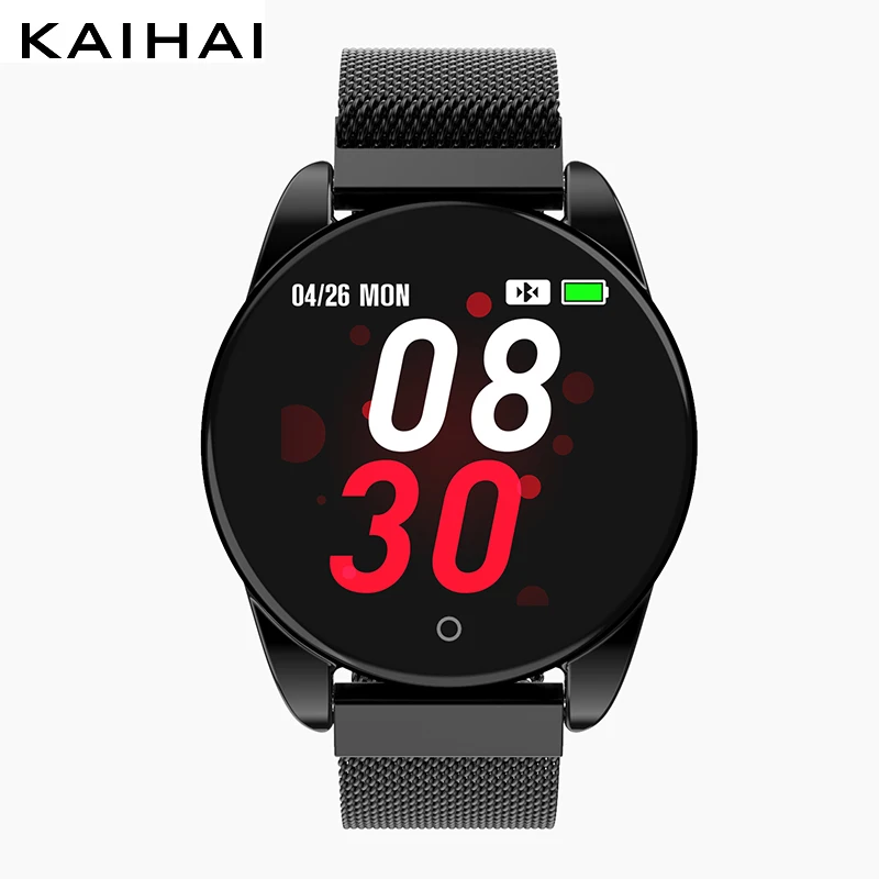 Black watch smart KAIHAI часы с Умной электроникой, дистанционное управление, секундомер, водонепроницаемые Смарт-часы для плавания часы с функцией измерения пульса, для мужчин, для сна, фитнес-трекер, музыкальный будильник - Цвет: Black watch smart