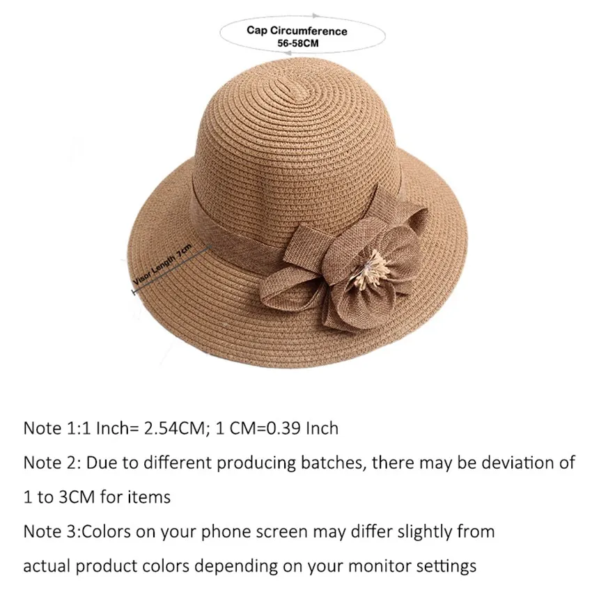 

JNKET New Fashion Women's Straw Hat Beach Hat Outdoor Travel Sunhat Summer Hat Large Brim Hats Sunbonnet Chapeu