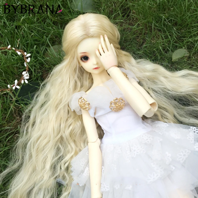 

Bybrana BJD Wig For 1/3 1/4 1/6 1/8 High Temperature Fiber Girl Black And White Gradient Straight Hair Uncle Modelsfor Dolls
