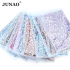 JUNAO оптовая продажа 100 грубый SS6 8 10 12 16 20 30 светильник лый персиковый цвет Блеск Стразы для дизайна ногтей без горячей фиксации плоские стразы