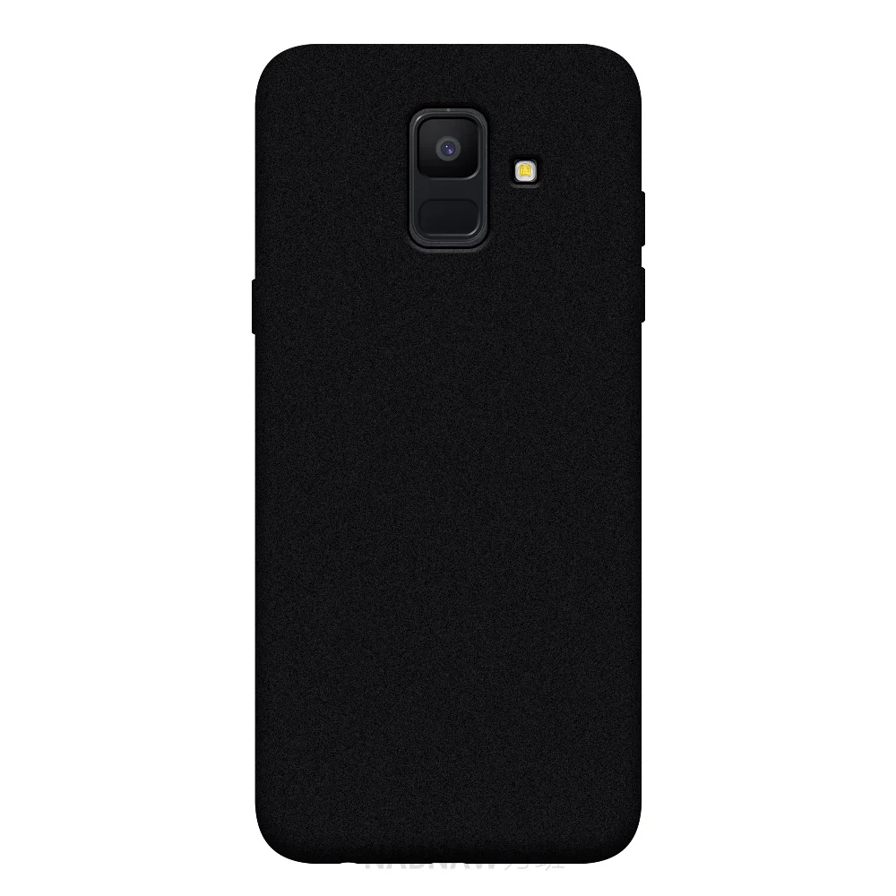 Аккуратный однотонный чехол для телефона samsung Galaxy A6 A6+ A7 A8 Plus A9 A3 A5 матовый Силиконовый Мягкий защитный чехол - Цвет: Black Case