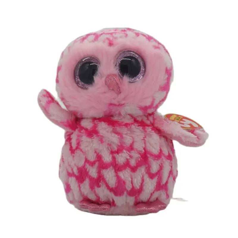 

New Ty Beanie Boos Big Eyes 6" 15 CM Pink Owl Soft Plush Stuffed Animal Cute Doll Toy Boy Girl Child Birthday Christmas Gift