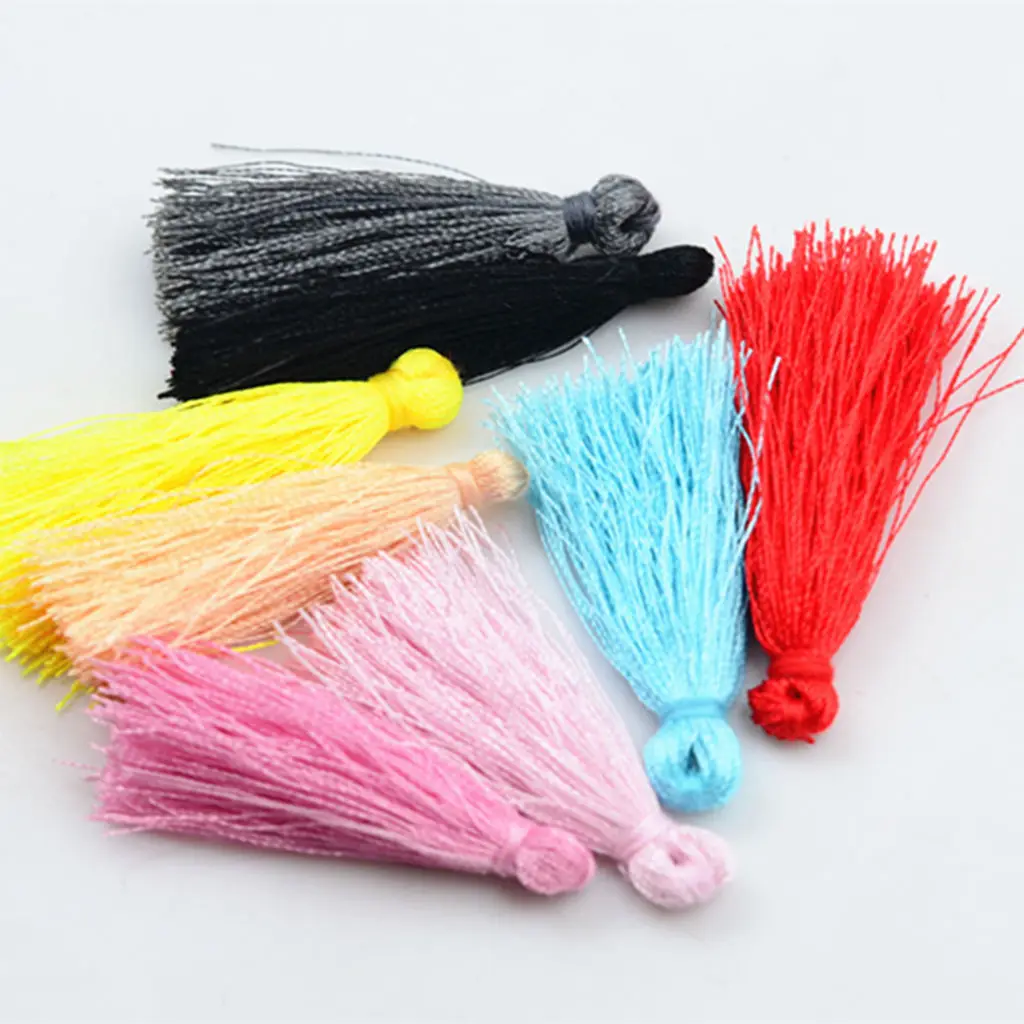 

50pcs Mini 1.57 inch Silk tassels decorations Fringe Charms Pendants for Bags