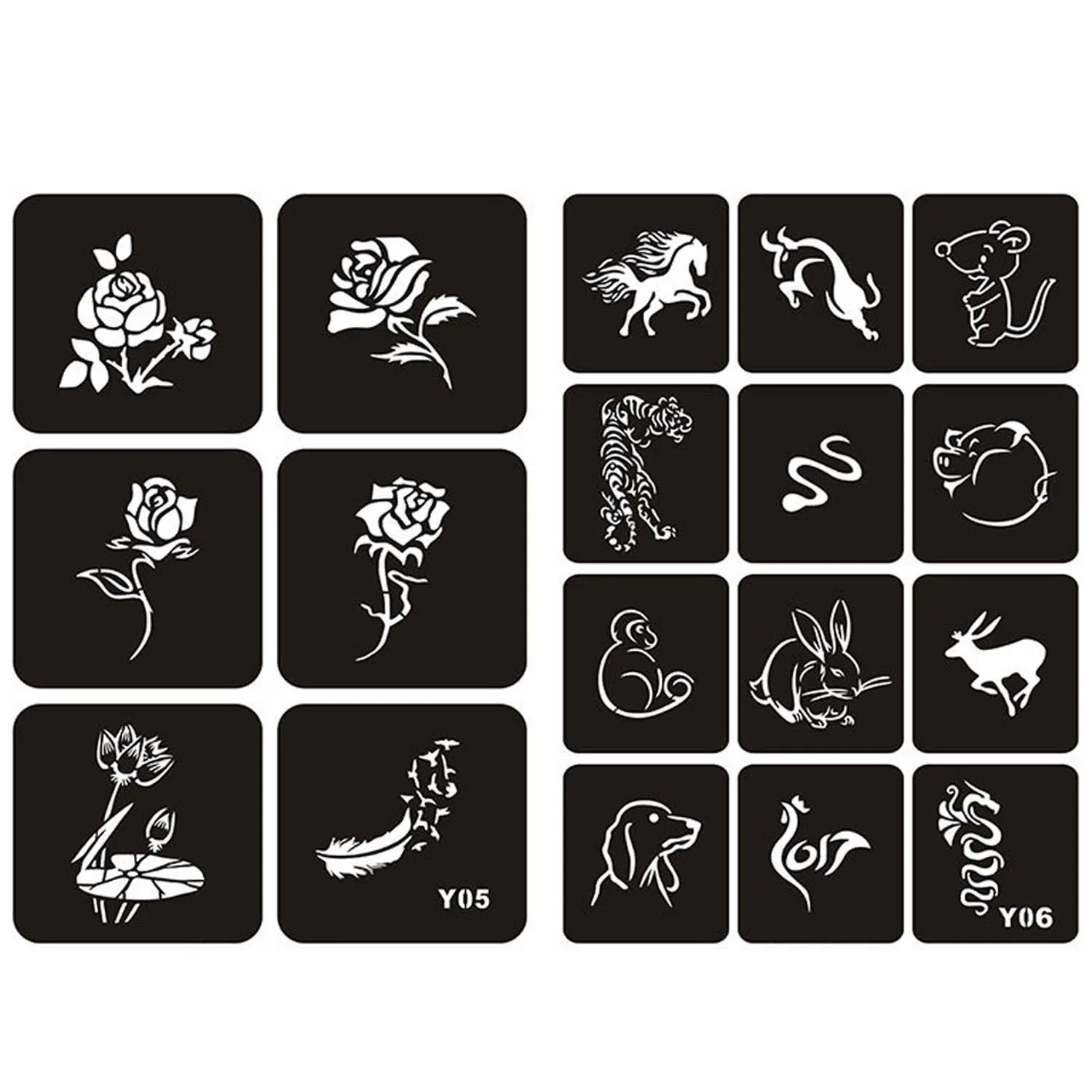 5 листов многоразовых татуировок хной временные трафареты шаблоны наклейки для