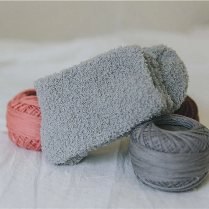 grey style 3 Утепленные женские кашемировые носки; милые плюшевые теплые домашние носки для сна; забавные женские носки; коралловые пушистые теплые носки для ног; Sokken meias - Цвет: grey style 3