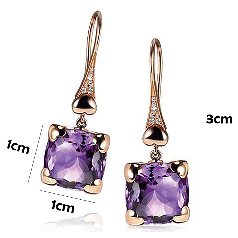 Винтажные длинные висячие серьги для женщин 2020 Bijoux квадратные фиолетовые
