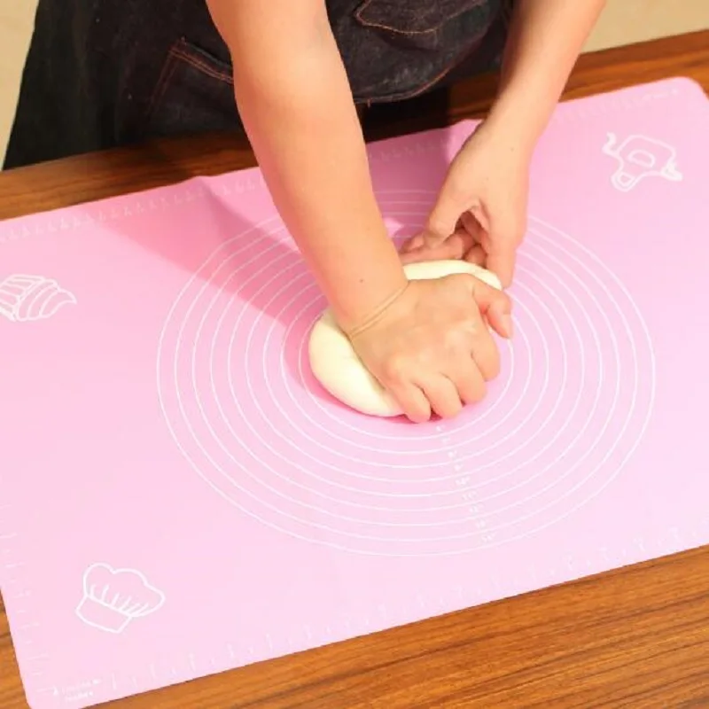 64*45 см антипригарный силиконовый коврик для замешивания теста с весами раскатки