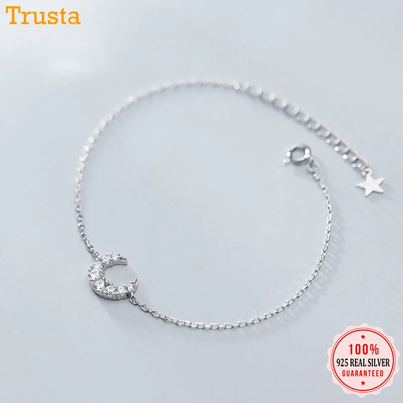 Женский браслет с Луной Trustdavis из 100% настоящего серебра 925 пробы 16 см подарок для