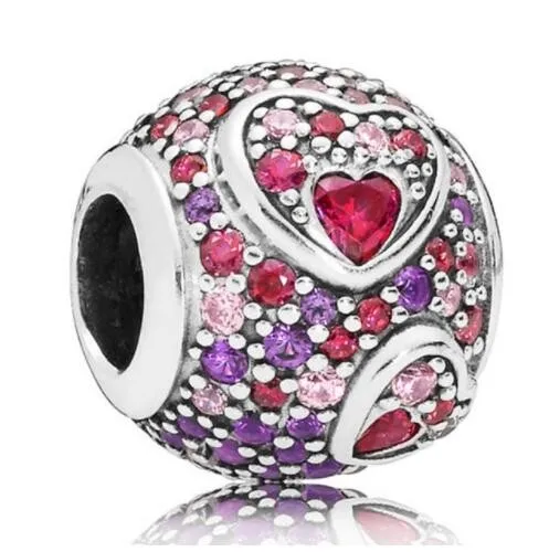 Аутентичные 925 стерлингового серебра браслеты с подвесками калейдоскопический