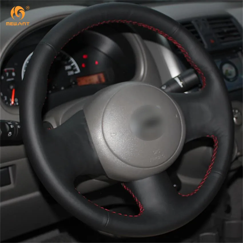 MEWANT черный чехол рулевого колеса автомобиля из натуральной кожи для Nissan March Sunny