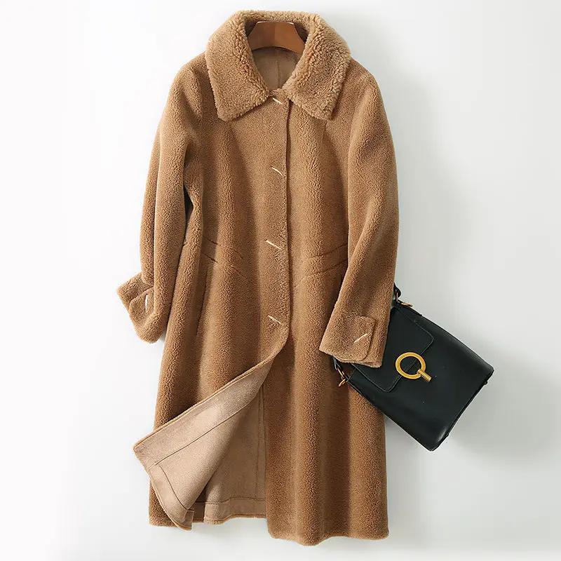 

Женская куртка из натурального овечьего меха, зимняя куртка из натуральной шерсти, 2020