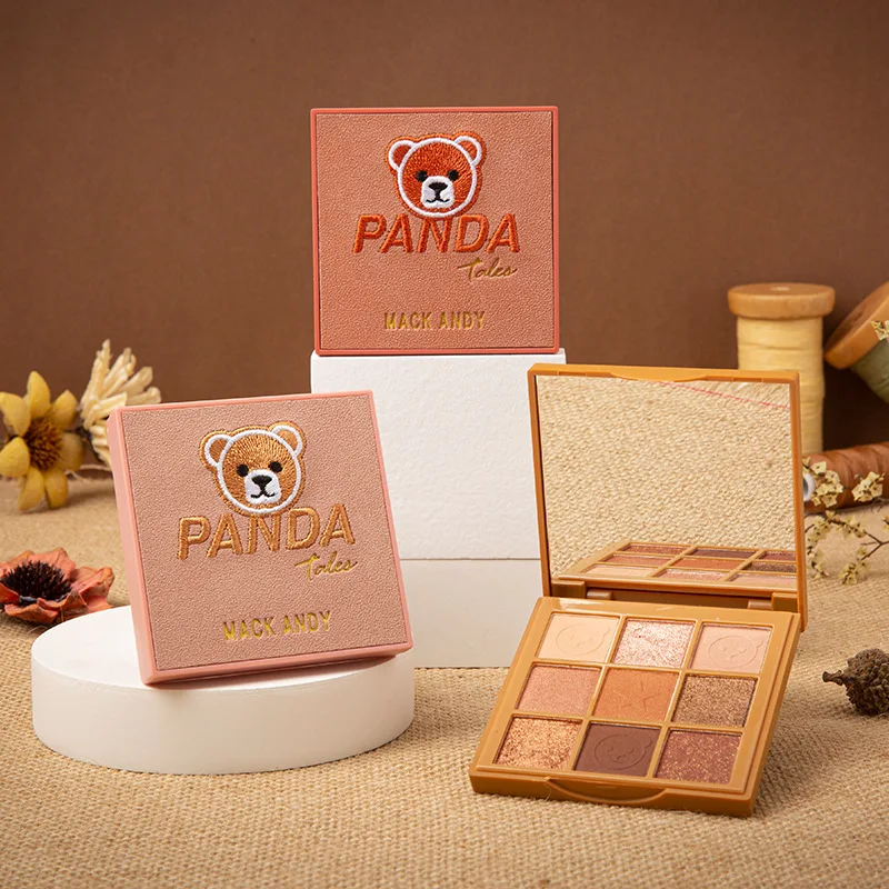 

Panda Story 9-color Eyeshadow Palette Powder Texture Silky Matte Pearly Exquisite Glitter Beauty Earth Color Eye Makeup Cosmetic