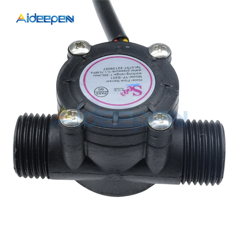 Датчик расхода воды Aideepen DC 5V-18V YF-S201