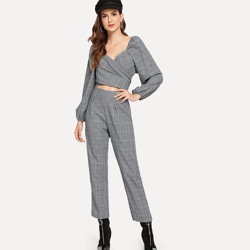 Повседневный костюм 2019 летний тренд тонкий Простой и элегантный женский