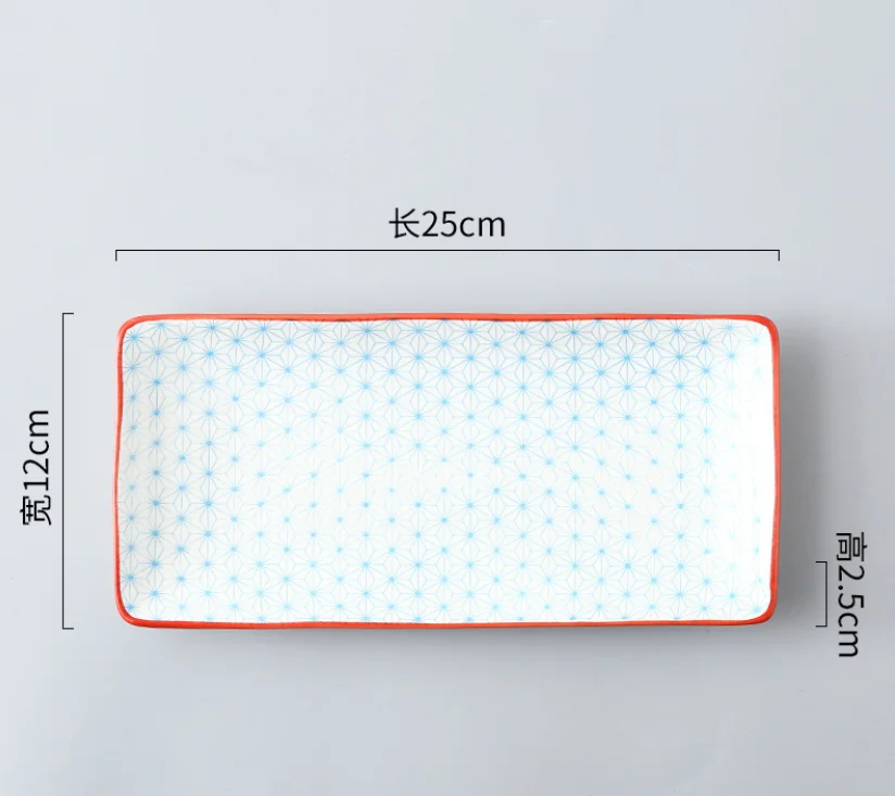 16 Japanese Style Sushi Plate Creative Underglaze Color Rectangular Ceramic Plate home Western Dish Serving Dishes Dinner Plates - Color: 16