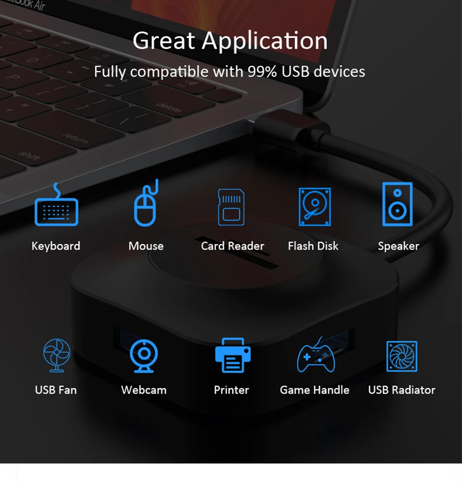 TeckNet USB 3,0 концентратор Мульти USB разветвитель 5 портов расширитель несколько 2,0 концентратор адаптер питания USB 3,0 концентратор для компьютера MacBook