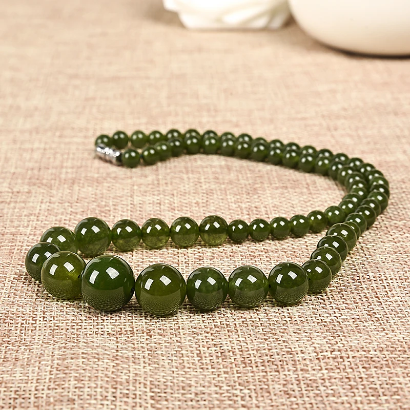 Тайвань зеленым халцедоном яшмы 6 14 мм круглые бусины ожерелье с башней
