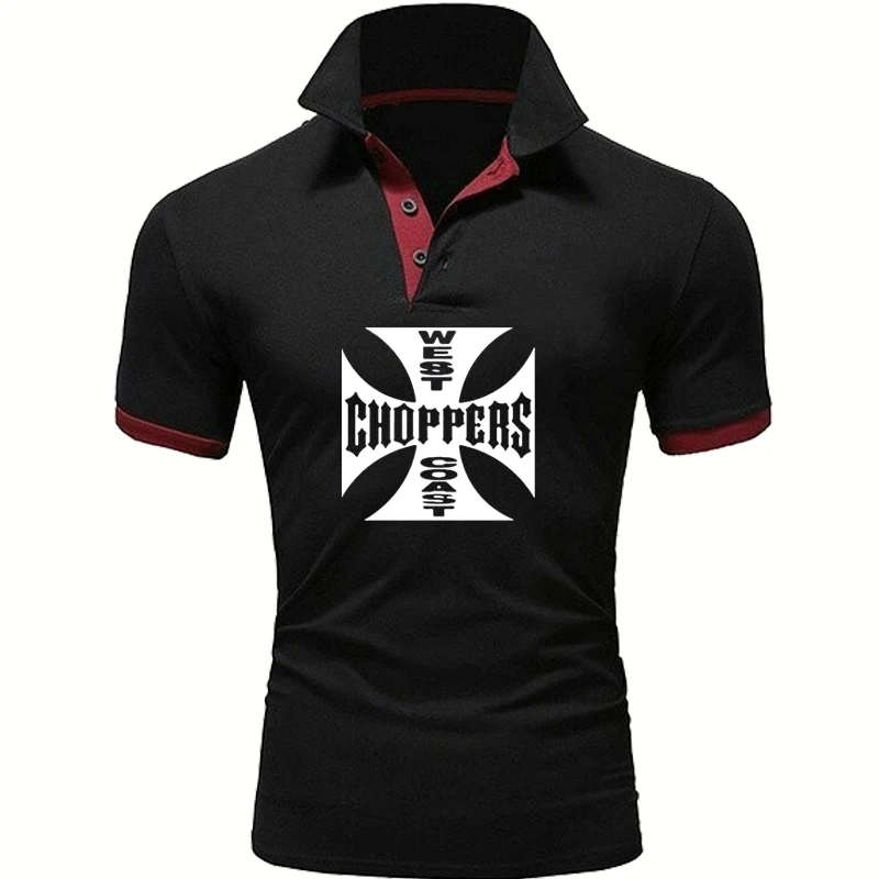 

Рубашка-поло мужская с коротким рукавом, Повседневная блуза из чистого хлопка, с принтом, однотонная, летняя