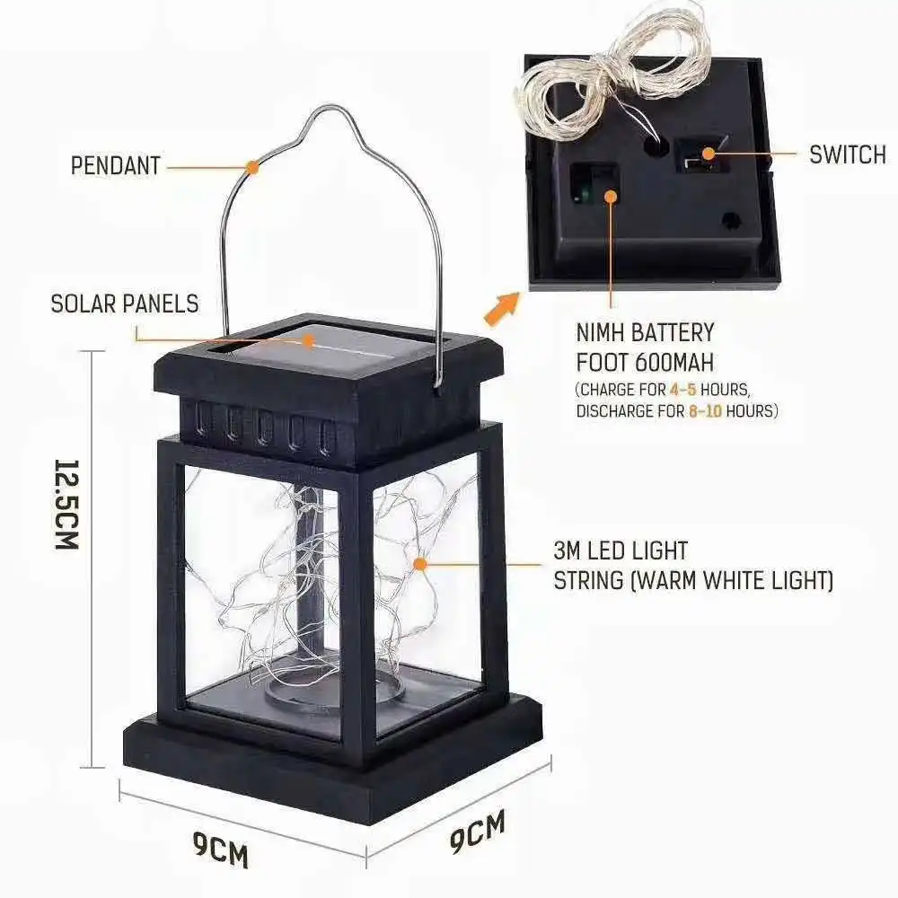 

NEW Solar Palace Lantern Color Outdoor Wateproof Garden Night Light LED Copper Wire Lamp for Lawn Garden Decorate Hanging Lights