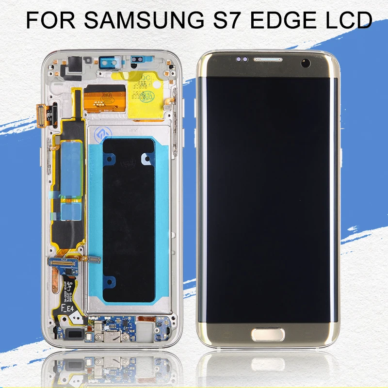 Dinamico Super Amoled G935 ЖК-дисплей для samsung Galaxy S7 Edge ЖК-экран сенсорный дигитайзер сборка G935F дисплей с рамкой 1 шт