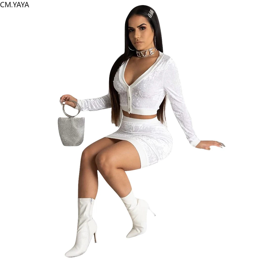 Осенне зимний женский спортивный костюм бархатный топ на пуговицах с v образным