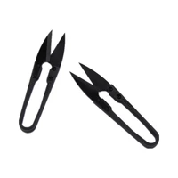 quickly sand shears with black rubber handle thread end shears in garment factories small u shaped scissors