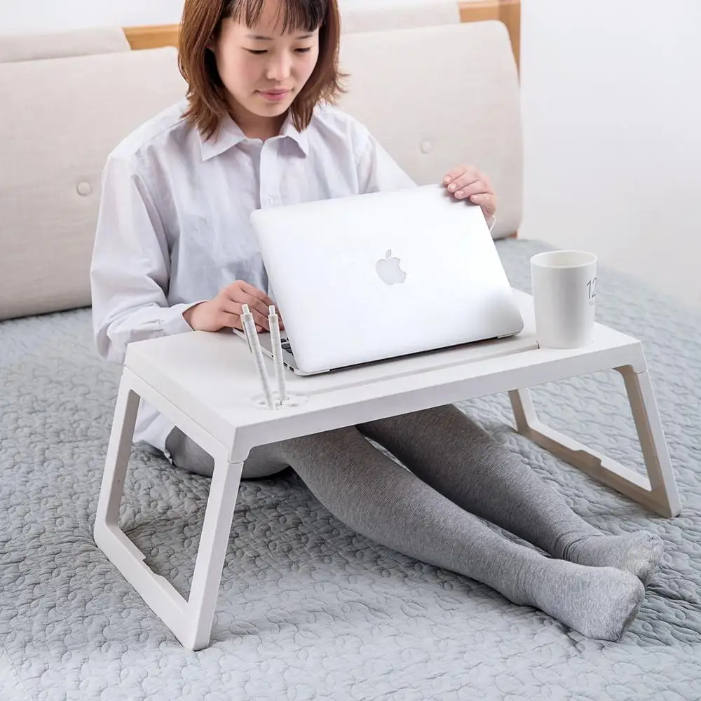 

Laptop Table Stand Rack Computer Reading Desk Lazy Bed Small Table Anti-Skid Table Office Furniture Space SaveFoldable Portable