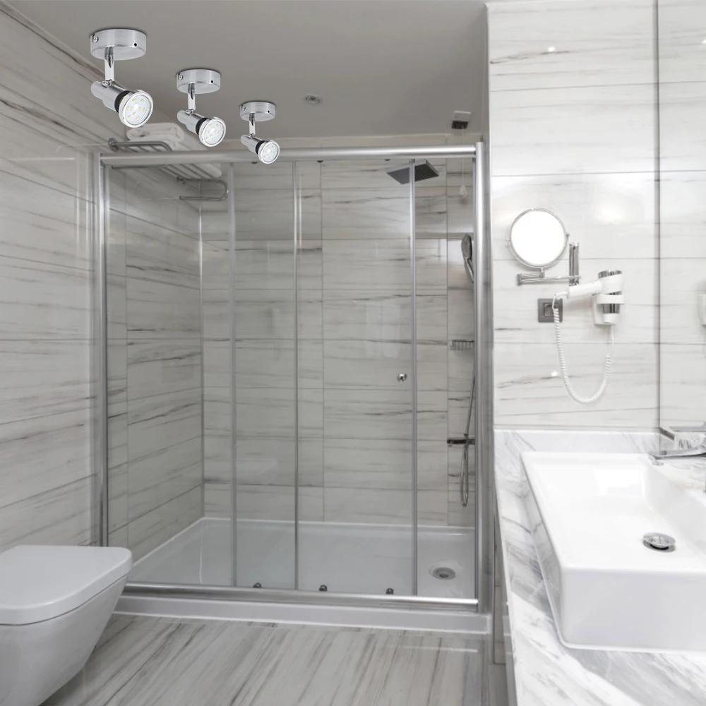 

Modern Adjustable Ip44 Bathroom Led Surface Mounted Light Fixtures Spot Light 220v Toilet Light GU10 Bulb 5w Spot Lamp Included